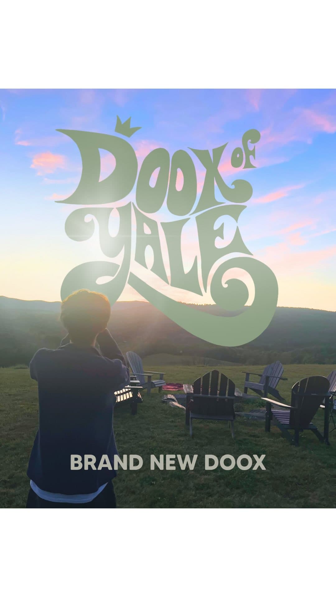 Doox of Yale logo over a sunset with Brand New Doox announcement