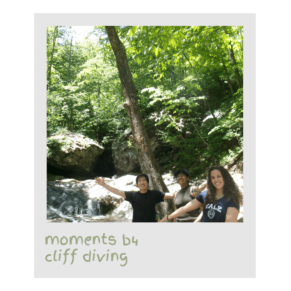 Doox members cliff diving